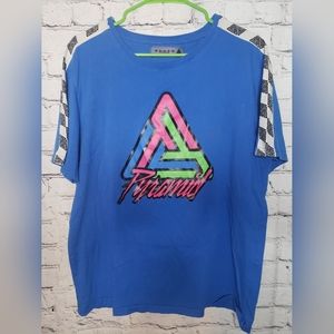 Black Pyramid Tee Shirt Blue Cotton Short Sleeve Mens Size XL
